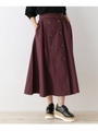 ダブルボタンミディチノスカート/ボルドー(064)