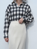 チェックシャツ/ブラック