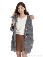 チェックダッフルコート/ハイ