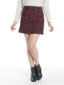 ツイード台形スカート/レッド