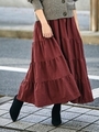 ティアードロングスカート/ボルドー