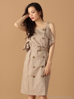 トレンチ風ワンピース/モカ