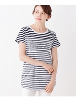ドットチュール重ねTシャツ/ネイビー(393)