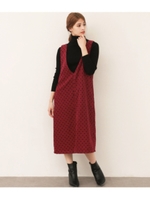 ドットフロッキージャンパースカート/パープル(022)