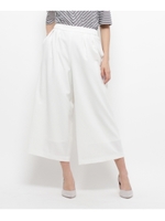 ナチュラルカラーストレッチガウチョパンツ/ホワイト系(002)