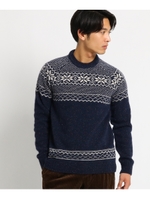 ノルディック柄プルオーバーニット/ネイビー(393)