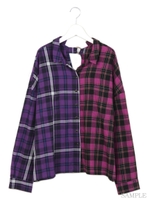 ハーフ＆ハーフシャツ/ラベンダー