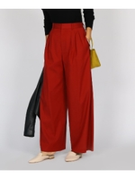 ハイウエストストレッチワイドフルレングス/ボルドー(064)