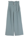 ハイウエストワイドパンツ/ブルー