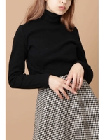 ハイネックテレコカットソー/ブラック(010)