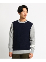 バイカラーニットプルオーバー/ネイビー(093)