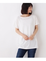 バックネックレースミドル丈カットソー/ダークオレンジ(068)