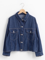 バックプリントシャツ/ブルー