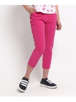 パイピングクロップドストレッチパンツ/ラズベリーピンク(073)