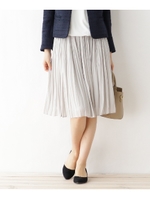 パウダーサテン プリーツスカート/ライトグレー(011)