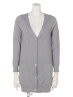 ビジューボタンロングカーディガン/モクグレイ