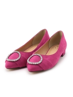 ビジューリングベルトフラットパンプス/ラズベリーピンク(073)