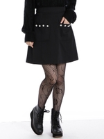 ビジュー台形スカート/ブラック