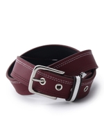 フェイクレザー配色ループベルト/ワインレッド(063)