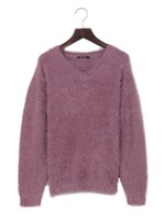 フェザーVニット/ライトラベンダー