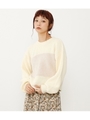 フェザーモールMIXニットTOPS/O/WHT1