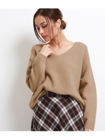 フォックス混ストレッチニット/ベージュ(005)