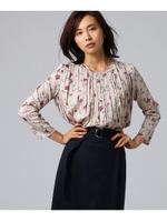 フラワープリーツブラウス/ベージュ(152)