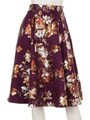 フラワープリントミドルスカート/PURPLE