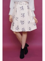 フラワーミディ丈スカート/ベージュ