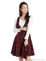 フリンジジャンパースカート/レッド