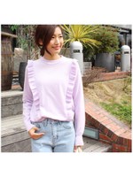フロントフリルニット/パープル