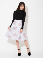 ブーケフラワータックフレアスカート/ラベンダー