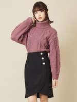 ヘムカシュクールタイトスカート/ブラック