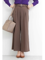 ベルト付きコスミカルウォームワイドパンツ/カーキ(180)