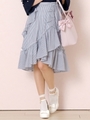ボーテラッフルミディスカート/ネイビー