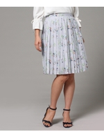 ボタニカルフラワープリーツスカート/サックス(190)