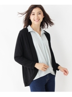 ボレロ風カーディガン+スキッパーシャツSET/ブラック(019)