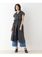 マドラスチェック柄シャツワンピース/ブラック(119)