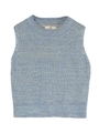 ミックスヤーンノースリーブニット/ブルー