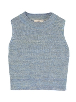 ミックスヤーンノースリーブニット/ブルー