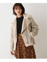 ムートンタッチライダージャケット/ライトグレー(011)