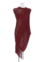 メッシュケーブルアシメニット/赤茶