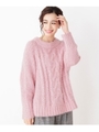 モール×フェザーケーブルプルオーバー/ベビーピンク(071)