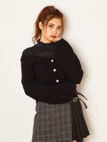 モールショートカーディガン/ブラック