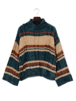 モールボーダーハイネックNT/ライトグリーン