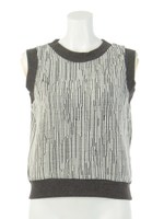 ラインカットノースリトップス/グレー