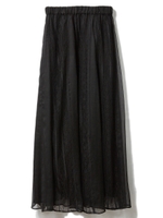 ラインレースシフォン切替スカート/ブラック
