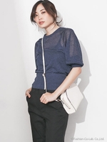 ラメシアーニット/ネイビー