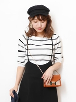 ランダムボーダーニット/ホワイト