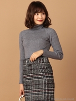 リブタートルネックニット/ライトグレー